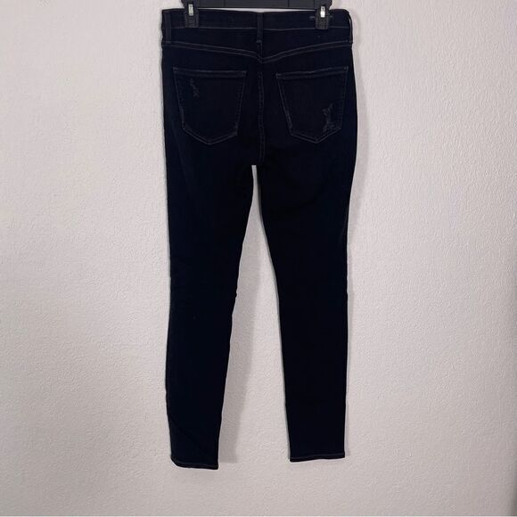 Citizens of Humanity Black High Rise Rocket Distressed Skinny Jeans - Picture 2 of 8